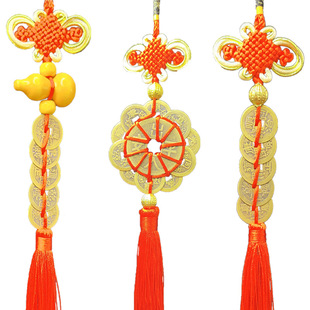 Pure copper five Emperor copper gourd pendant home Chinese knot Ankang gourd car hanging pendant tourist scenic spot stall batch