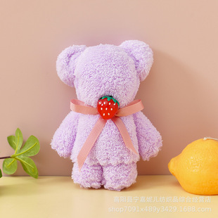 Bear towel hand gift wholesale coral fleece wedding red shop full moon gift gift towel
