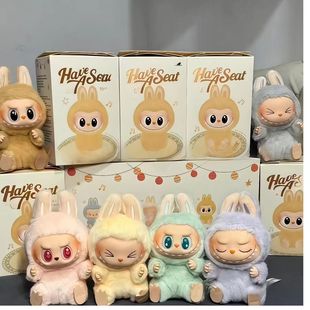 [Готовый запас] Bubble Labubu Mat Heart Macaron 2 3-го поколения Sitting Party Виниловая мягкая кукла с лицом