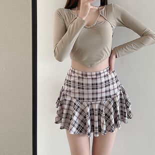 New Split Skirt Long-sleeved Conservative Swimming Suit for Students Women's Belly-covering Slimming Ins South Korea Hot Spring Sun Protection