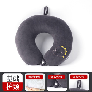 Hump U-shaped pillow green dinosaur embroidered neck pillow pp cotton travel pillow office cervical pillow printed logo wholesale
