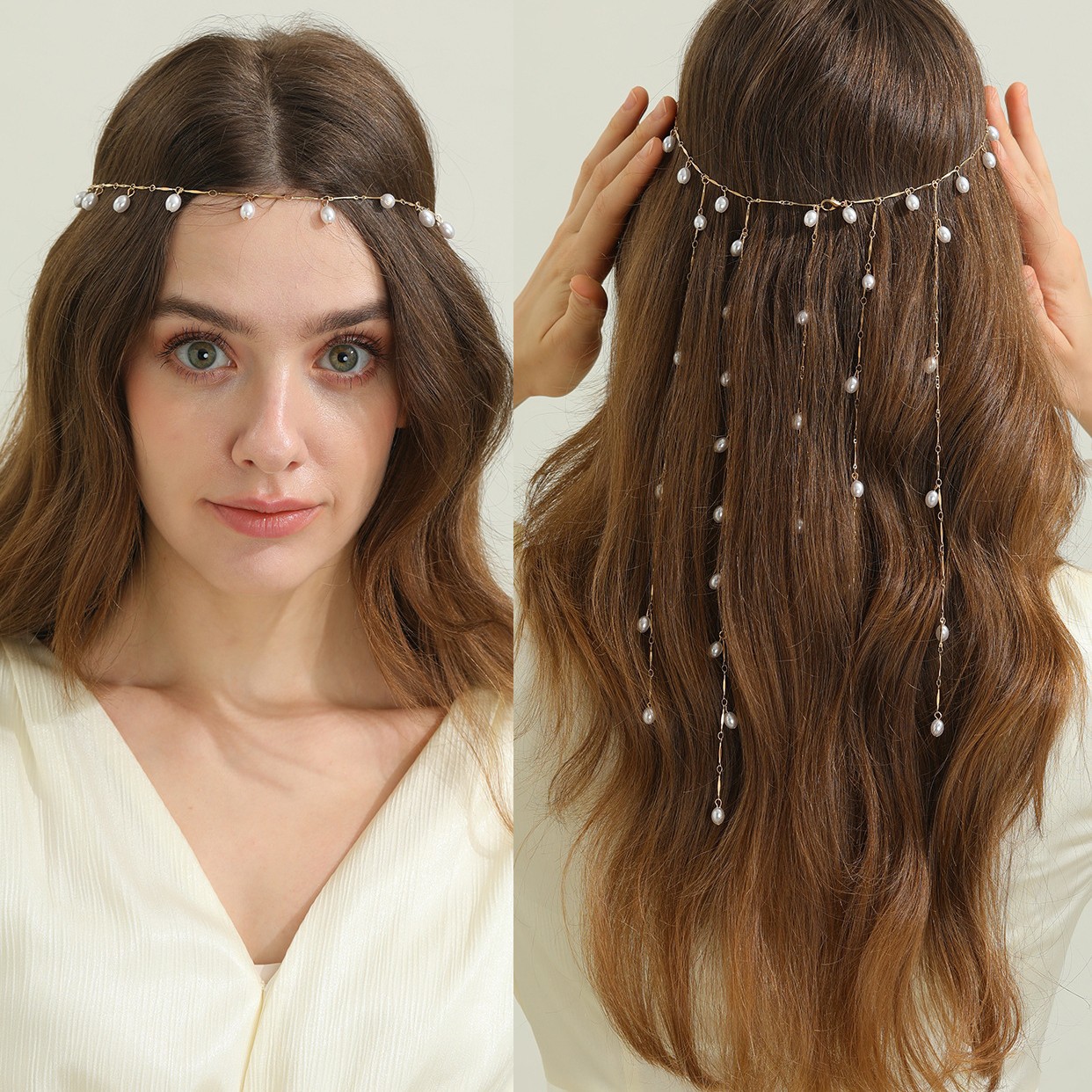 Pearl Tassel Hair Chain, Fairy-Like Braided Hair Headdress, Chain Hairband, Bohemian Style Hair Accessories, Super Fairy Headdress