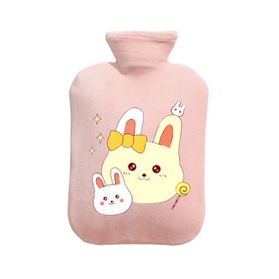 Water injection mini hot water bag explosion-proof hand warmer dormitory foot warmer baby cute plush cartoon hot compress warm water bag