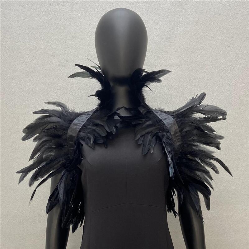Cross-Border Feather Shawl Cloak Performance Prom Feather Vest Fake Collar Scarf Amazon Feather Cloak