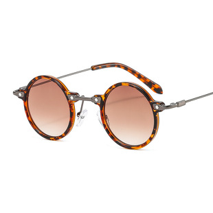 New European and American Retro Steampunk Small Frame Round Personalized Hip Hop Sunglasses Cross-border Internet Celebrity Same Style Sunglasses