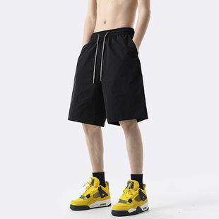 Summer Drawstring Casual Shorts Men's Candy Color Quick-drying Pants Men's and Women's Loose All-match Daily Beach Pants