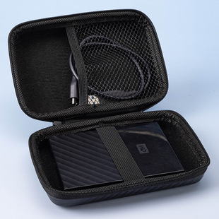 Eva mobile hard disk storage bag shockproof hard shell packaging box data cable earphone box reflection clip zipper bag wholesale