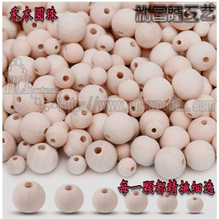 Amazon Set of Plastic Round Barrel Nine-Grid DIY Wooden Beads with String, Customizable Handmade Macaron Color Series