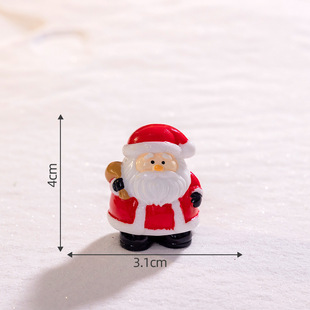 Happy Christmas Santa Elk Gift Micro Landscape Resin Crafts Doll Small Ornaments DIY Accessories