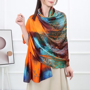 Scarf Women's Summer Fashion New High-end Silk All-match Long Thin Shawl Sunscreen Scarf Neck Protection Western Style Scarf