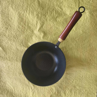 Zhangqiu Milk Pot Hand Forged Non-stick Pot Wooden Handle Round Bottom Mirror Small Milk Pot Factory Wholesale