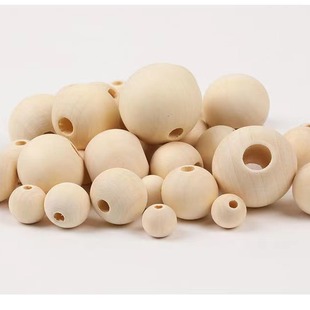 Spot Direct Supply of Wooden Beads DIY Jewelry Accessories Beads Round Wood Color Chinese Wooden Beads Loose Beads Wholesale