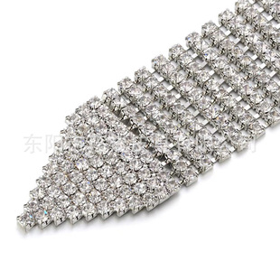 2022 New European and American Fashion Simple Creative Women's Claw Chain Diamond All-match Internet Celebrant Square Head Conical Tail Rhinestone Belt