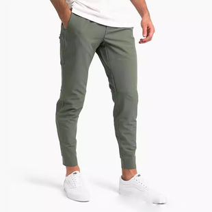 2024 Foreign Trade Summer Thin Size Men's Ice Silk Casual Trousers Simple Smooth Elastic Sports Pants for Men