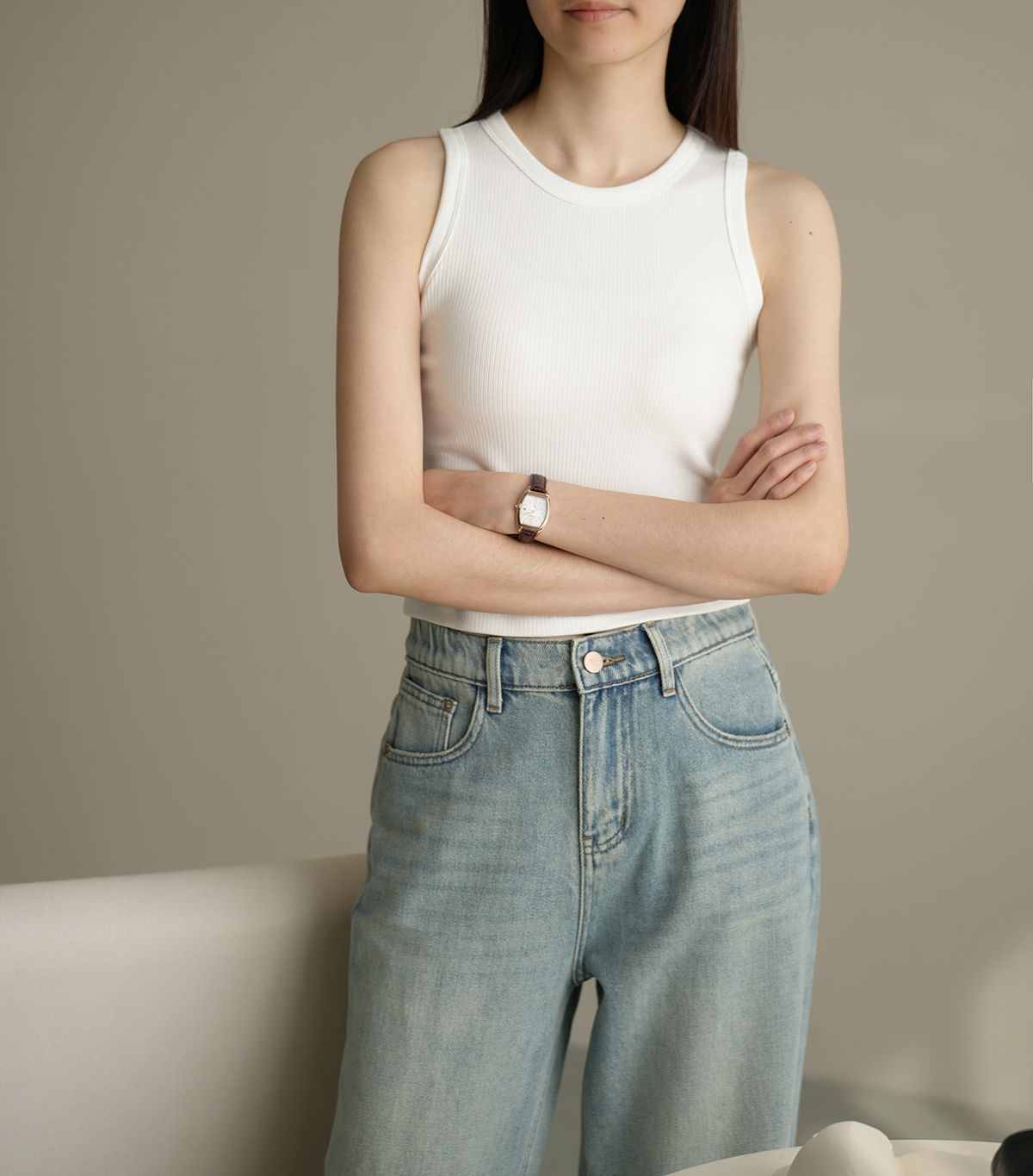 봄 여름 여성용 스레드 배꼽 노출 조끼, 슬림핏, 한국식 서스펜더 밑단 셔츠, 이너웨어용 민소매 상의