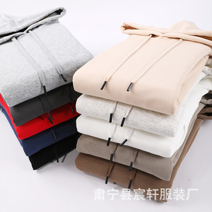Men's and women's 420 grams of cotton silver fox velvet hooded long sleeve vests wholesale solid color lovers fleece-lined hoodies wholesale