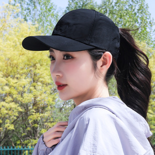Summer women's light quick-drying breathable high-rise ponytail cap sunshade ponytail half-empty cap cross-border