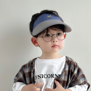 Color block children's sun hat sports outdoor leisure sun hat for boys and girls summer empty top baby sun hat