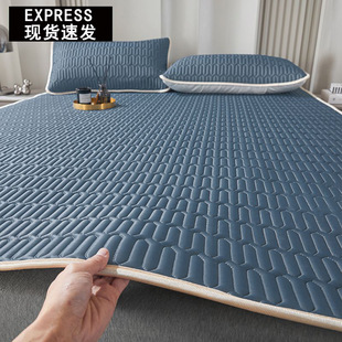 Cool feeling quick sleep summer ice silk latex mat three-piece bed hat folding dormitory students single washable