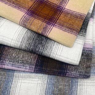 Hazy Smooth Wool Tartan/autumn and Winter Women's Clothing, Kidsren's Clothing Coat/shoes and Hats Woolen Material/9016
