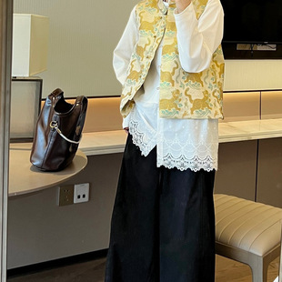 Bag Y Chinese Retro Style Ladies Glossy Tiger Jacquard New Chinese Style National Style Woven Gold Vest 030b602