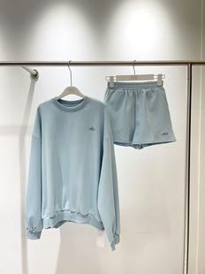 25 Early Spring New Casual Sports suit Solid Color Crewneck Sweat➕Shorts five-color
