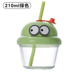 Ins Wind Dundun Cup Mini Cup Glass Cup Milk Cup Water Cup High Color Value Fat Cup Candy Wind Suction Tube Cup