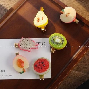 Summer Refreshing Fruit Hairpin Ins Style Niche Cute Girl Bangs Clip Mori Girl High-Value Hairpin Side Clip