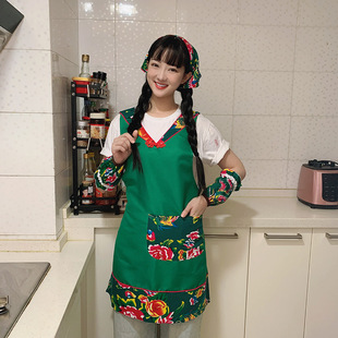 ⇗ Wholesale Retro Ethnic Style Apron Farmhouse Catering Restaurant Kitchen Home Waiter Female Work Clothes Lo