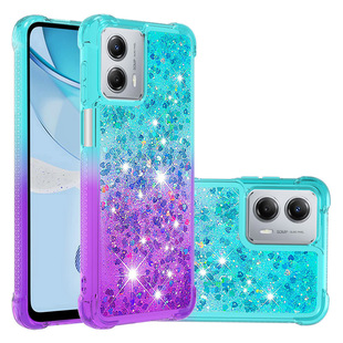 Applicable to Moto G Play 2024 mobile phone case honor 90 gradient color drop-resistant quicksand shell ring crossbody