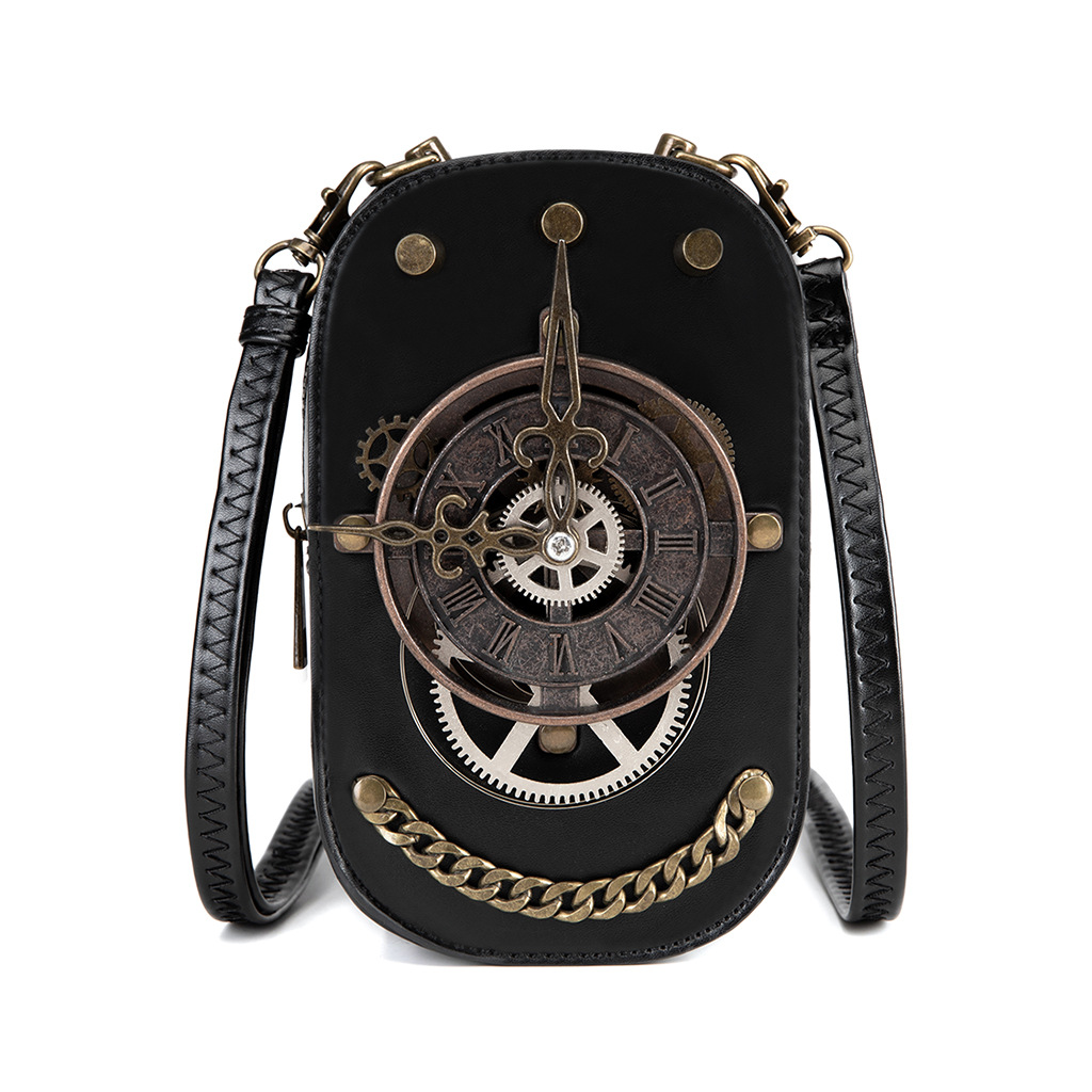 Women's cross-border handbags, European and American retro style, women's shoulder bags, unique punk studded skull crossbody bags, mobile phone coin purses