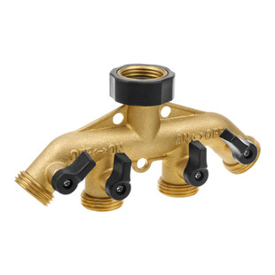Brass Four-way Ball Valve Water Distributor Multi-function Hose Splitter for Garden Garden