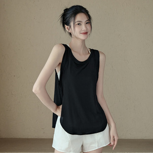 Yoga Clothing Women's Sleeveless T-Shirt Summer Running Training Fitness Top Quick-drying Sports Vest Loose Breathable Blouse