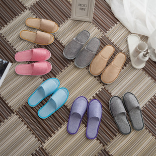 Five-star linen disposable slippers hotel special hotel cotton linen non-slip home hospitality thickened slippers