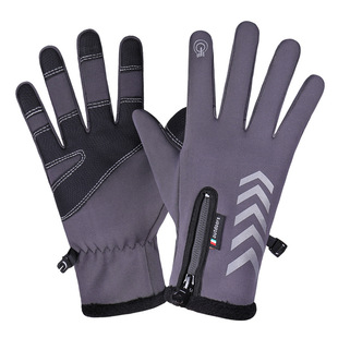 Outdoor sports gloves men's autumn and winter fleece-lined thickened warm mountaineering riding driving non-slip windproof touch screen gloves men