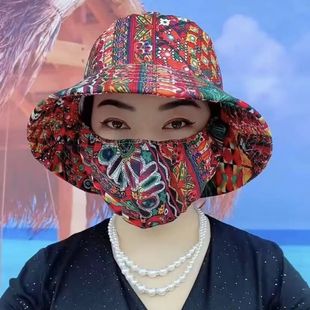 New Summer Sunscreen Hat Windproof Dustproof Face Protector Women's Riding Sun Hat Outdoor Work Hat Tea Picking Hat Travel Hat