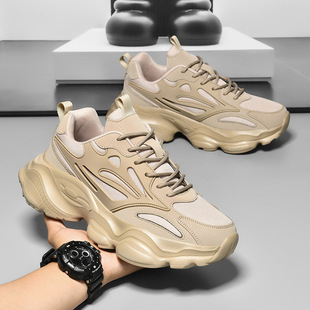 Cross-border plus size New Soft-soled sneaker Spring and Summer Wear-resistant Men's Shoes Black Thick-soled Casual Shoes Mesh Torre Shoes