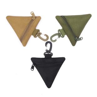 Outdoor EDC tactical triangle coin purse convenient hanging waist key coin storage bag canvas zipper triangle bag
