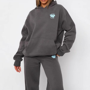 Europe and the United States cross-border 2024 spring, autumn and winter explosions sweater suit fashion sports outdoor hooded long sleeve pants two-piece set