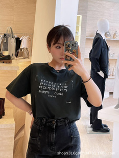 Nanyou high version 2025 early spring new simple style old digital printing logo round neck pullover short sleeve T-shirt