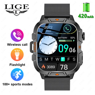 LIGE/cross-border new smart watch multi-function bluetooth call waterproof pedometer sports men's watch