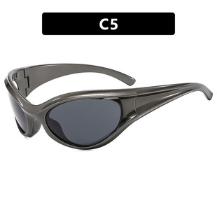 Y2g large frame future style sunglasses 2024 new European and American ins Sports riding concave shape hot girl punk sunglasses