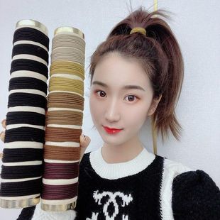 New 10 canned wide-brimmed hair rope thick towel ring high elastic ponytail Jacquard head rope seamless hair ring