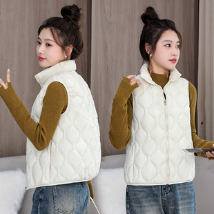 Cross-border Cotton Vest Women's Autumn and Winter Cardigan Vest Cotton-padded Jacket Sleeveless Loose Korean Style Warm Waistcoat Vest