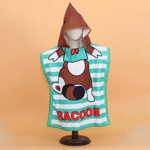 Children's Bath Towel Cape Baby's Bathrobe Soft Quick-drying Cartoon Digital Printing Microfiber Hooded Wearing Bath Towel