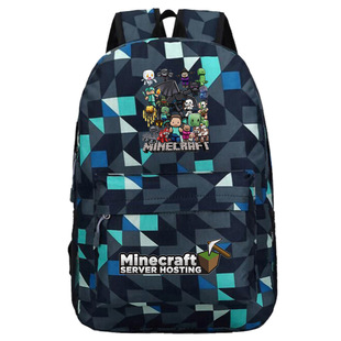 Мой мир Студенческая школьная сумка minecraft школьная сумка ромб звездное небо мультфильм милый рюкзак