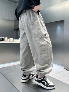 Z1410 Early Yang Children's Spring Leg Bunch Casual Pants Handsome Middle and Large Children's Spring and Autumn Long Pants for Boys