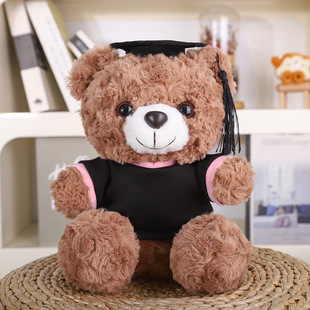 Doctor Bear Graduation Dress Bear Plush Toy Doctor Bear T-shirt Teddy Bear Doll logo Graduation Commemorative Gift