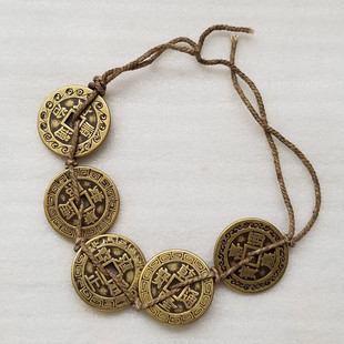 Antique Crafts Thickeneded Five Emperors of Peace in the World Coins Brass Material Diameter 25 mm Copper Coins Spent Money