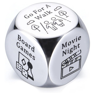 Cross Border New Stainless Steel Decision Dice Couple Date Night Decision Dice Couple Gift Christmas Gift